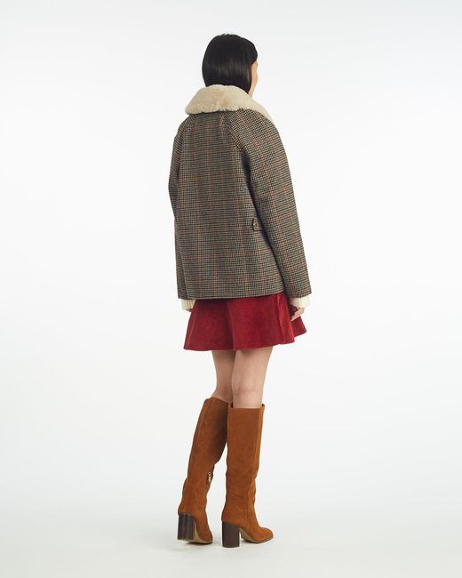 Draper James White Mini Check Cropped Barn Jacket