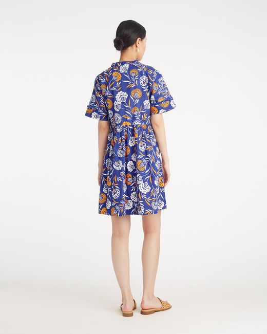 Draper James Blue Simone Mini Dress In Abstract Dahlia