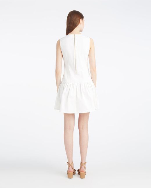 Draper James White Colette Tailored Flounce Dress In Denim