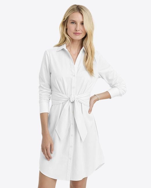 Draper James White Isabella Shirtdress In Crisp Cotton