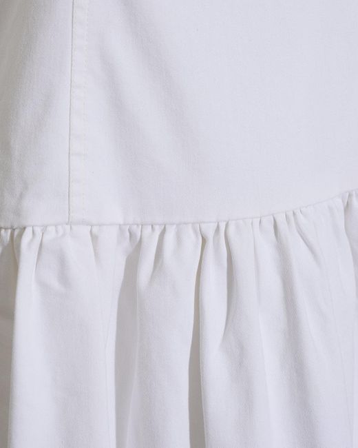 Draper James White Colette Tailored Flounce Dress In Denim