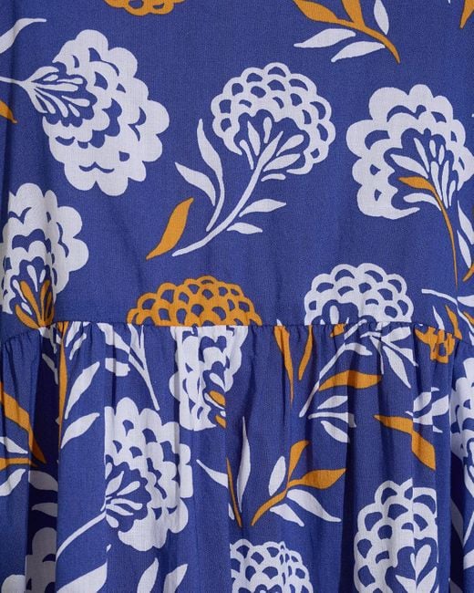 Draper James Blue Evangeline Midi Shirtdress In Abstract Dahlia