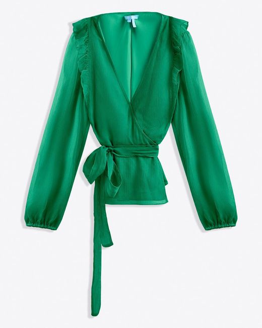 Draper James Green Wrap Top