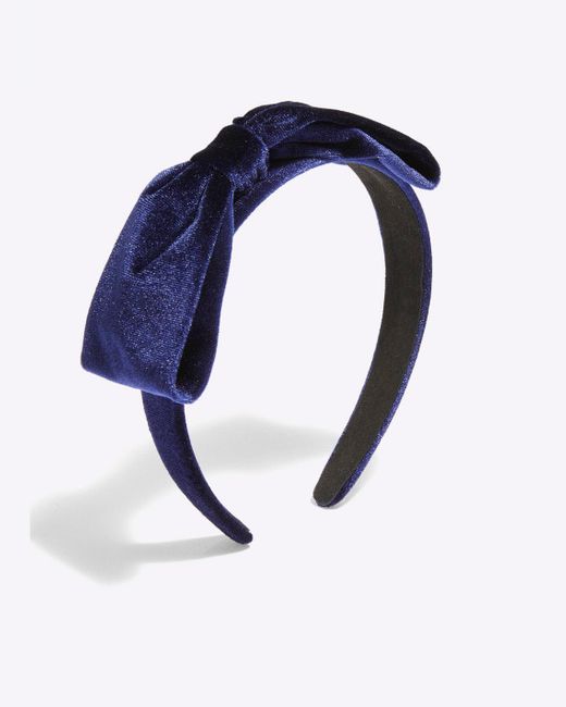 Draper James Bow Headband In Blue Velvet Lyst