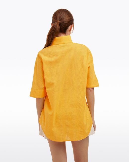 Draper James Yellow Logan Top In Cotton Dobby