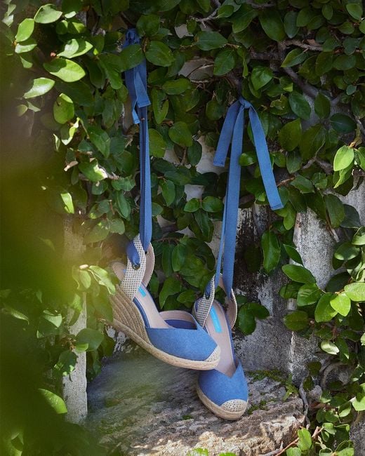 Draper James Blue Espadrille Wedge