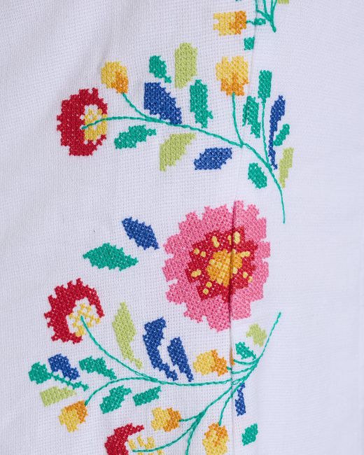 Draper James White Primrose Mini Dress With Floral Embroidery