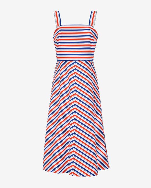 Draper James Pink Angela Love Circle Midi Dress In Americana Stripes