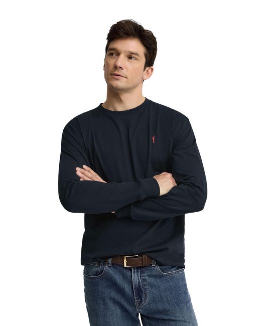 POLO CLUB Blue Long Sleeve Crew Neck T-Shirt L-S34 for men