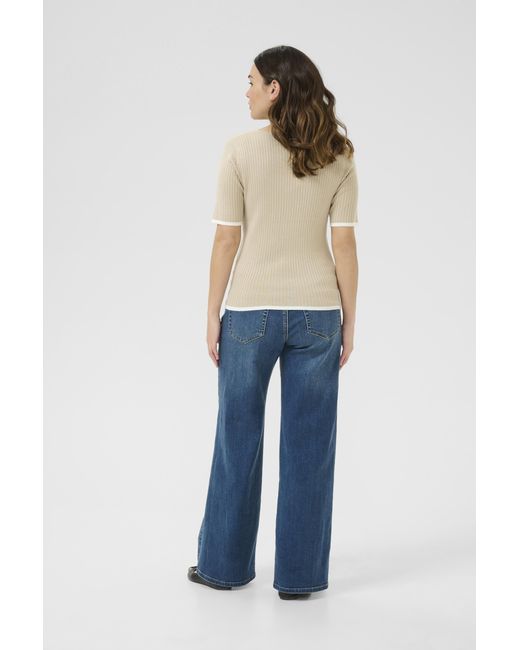Kaffe Pullover Regular Fit Cream in het Blue