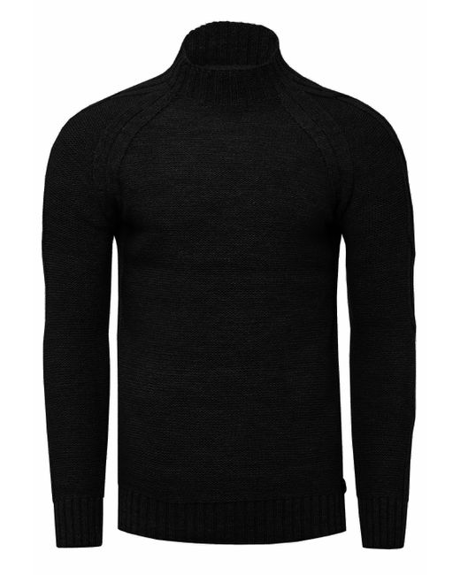Rusty Neal Chunky Effen Kleur Trui Met Hoge Kraag in het Black voor heren