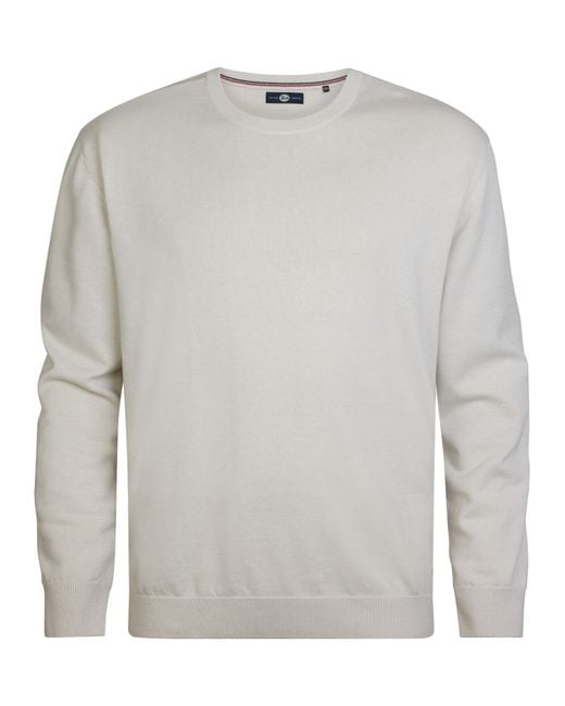Petrol Industries Plus Size Trui Met Ronde Hals Rhinelander in het Gray voor heren