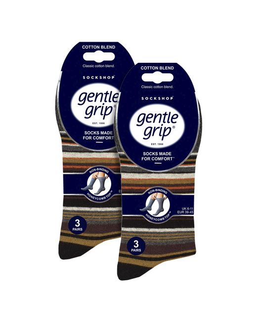 Gentle Grip Gray 6 Pairs Cotton Socks for men