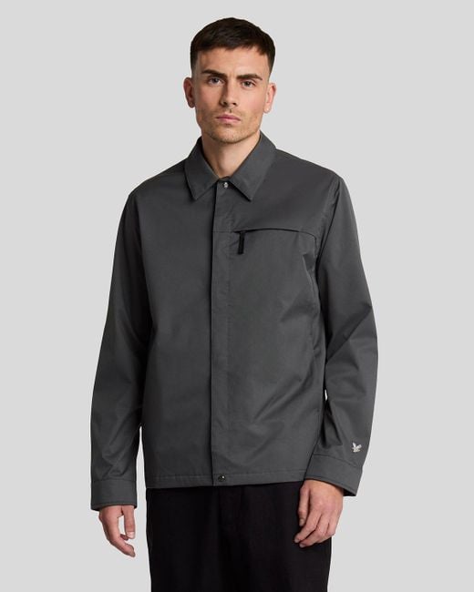 Lyle & Scott Technical Twill Overshirt in het Gray voor heren