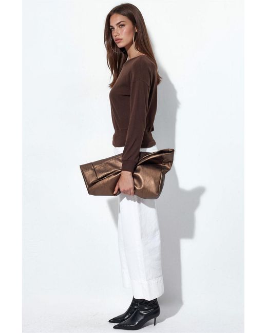 Busem Cropped Crew Neck Sweatshirt in het Brown