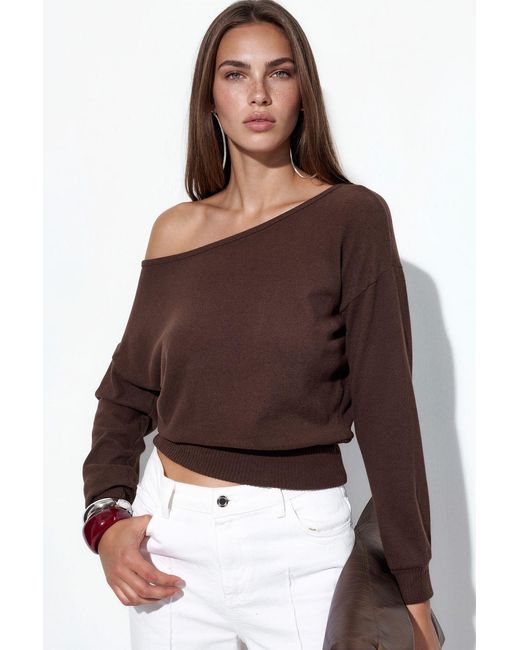 Busem Cropped Crew Neck Sweatshirt in het Brown