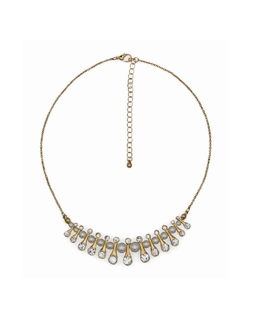 Steuer Metallic Modeschmuck Collierkette Collier Mit Perlen