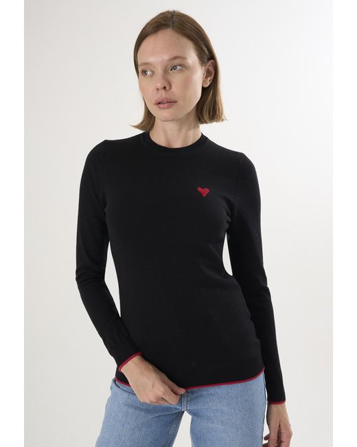 Felix Hardy Black Pullover Strickpullover Mit Rundhalsausschnitt