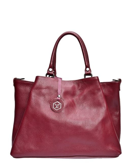Luisa Vannini Red Violette Lederhandtasche