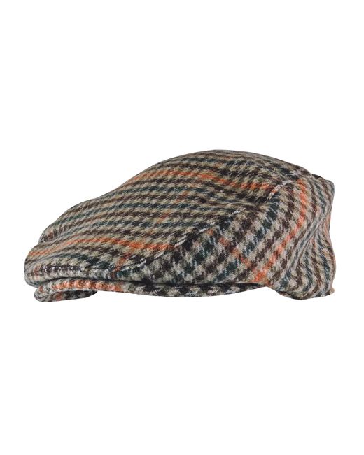 Sock Snob Black Vintage Houndstooth Plaid Wool Blend Newsboy Flat Ivy Cap Hat for men