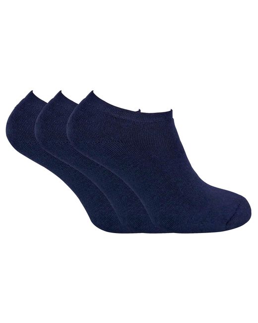 Sock Snob Blue 3 Pairs Thick Cushioned Low Cut Ankle Thermal Trainer Socks for men