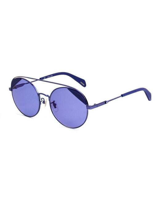 Police Blue Metal Sunglasses