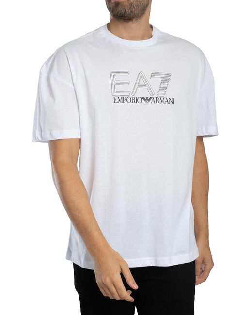 EA7 Echo Graphic T-Shirt in het White voor heren