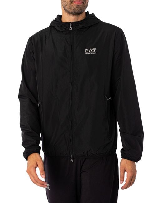 EA7 Lichtgewicht Jack Met Logo in het Black voor heren
