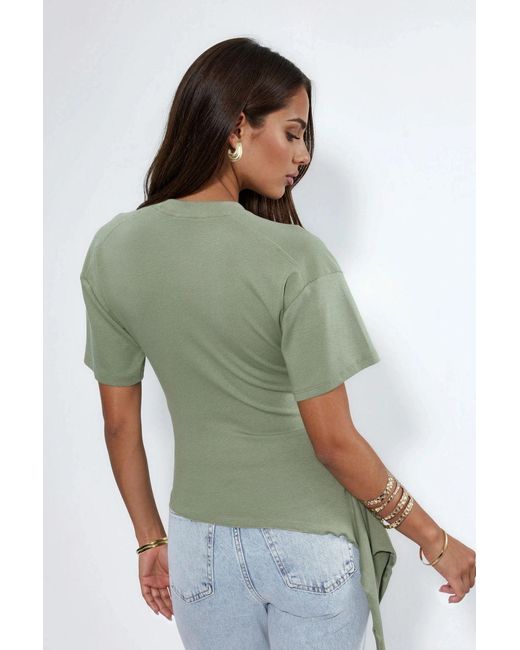 Busem Overmaatse Crew Neck Drape Blouse in het Green