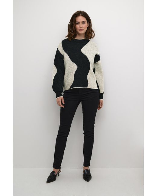 Kaffe Pullover Regular Fit Offwhite in het Multicolor