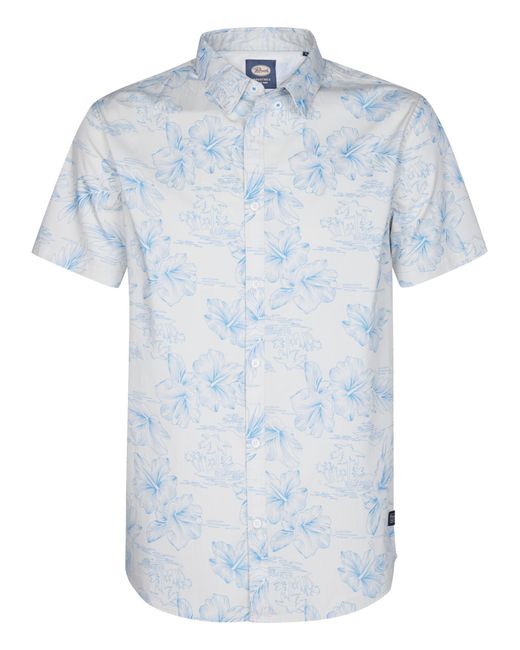 Petrol Industries All-over Print Overhemd Oceanpark in het Blue voor heren