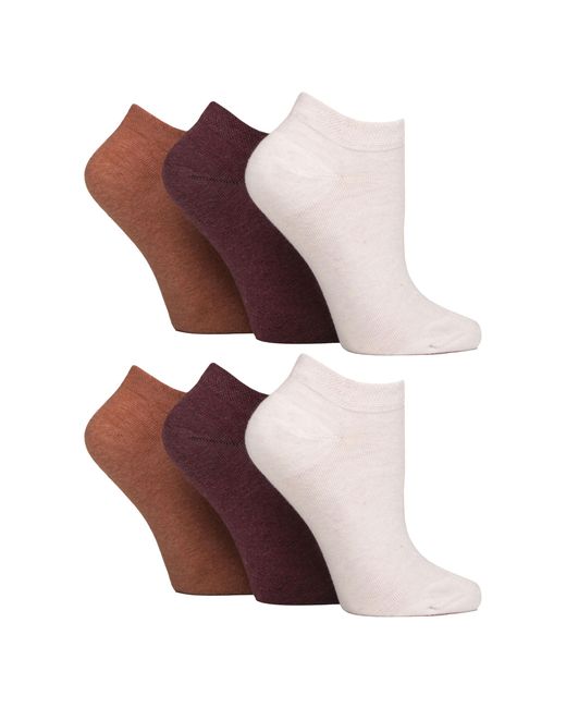 Gentle Grip Purple 6 Pack Diabetic Trainer Socks For