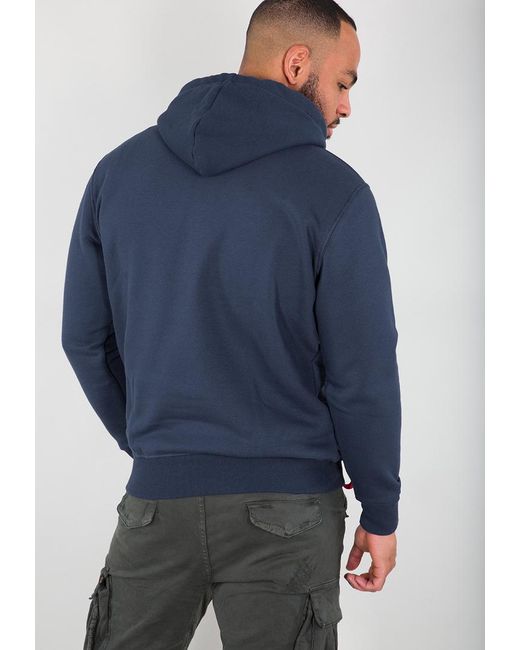 Alpha Industries Basic Small Logo Hoodie in Blue für Herren