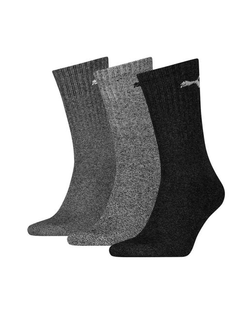 PUMA Sportsokken Voor Volwassenen (set Van 3 Stuks) (grijs) in het Black