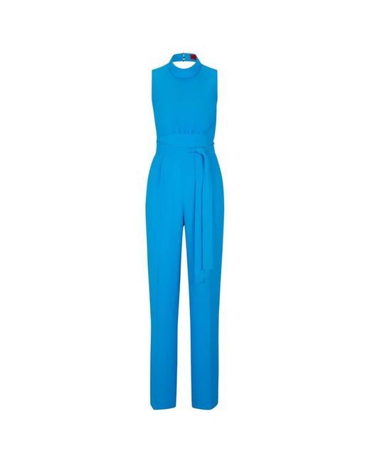 HUGO Kisuse Polyester Blend Jumpsuit in het Blue