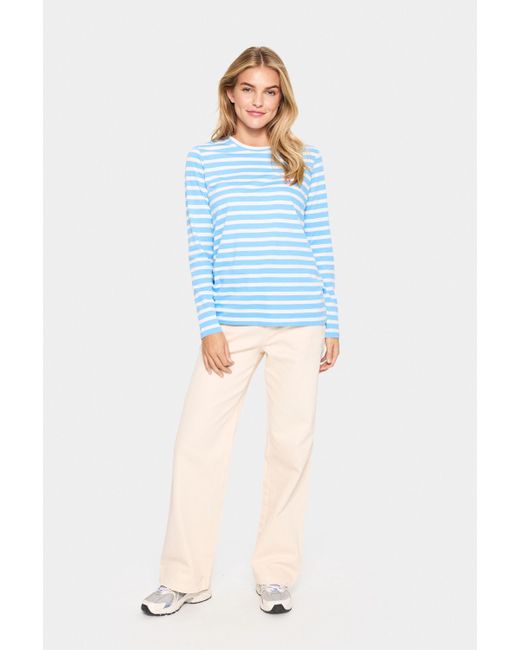 Saint Tropez T-shirt Regular Fit All Aboard Blue White