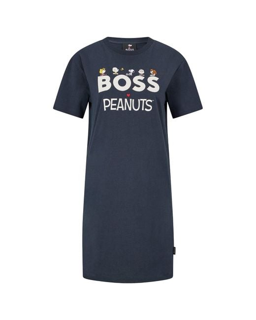 Boss Blue "C_Enchy2" T-Shirt-Kleid Für Damen (Dunkelblau)