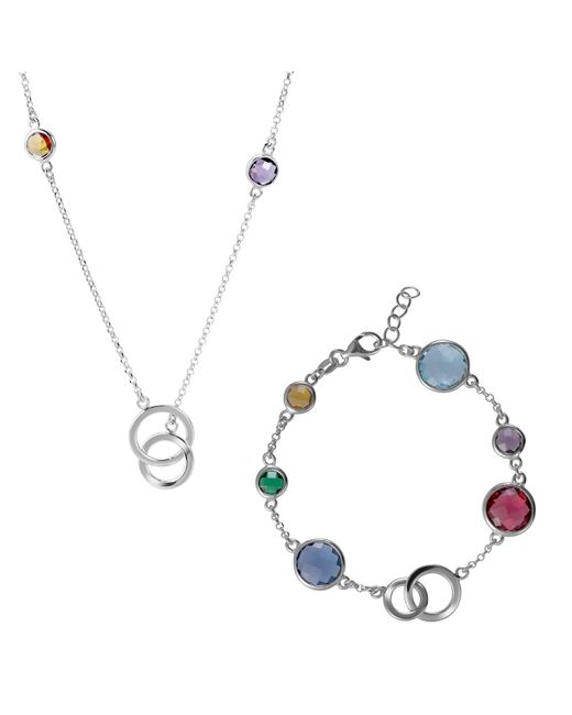 Orphelia Metallic 'Eloise' 925 Sterling Set: Bracelet + Necklace