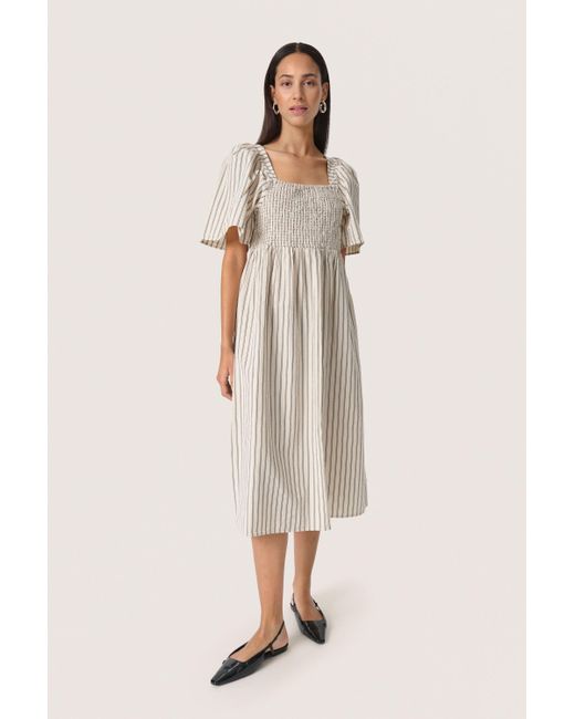 Soaked In Luxury Jurk A-shape Beige in het Natural