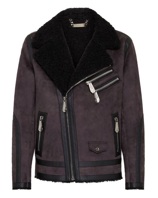 Philipp Plein Bikerjas Iconic Plein in het Black voor heren
