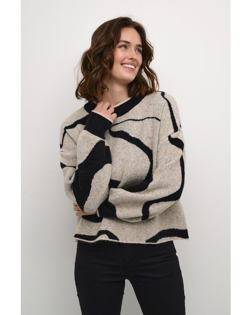 Kaffe Pullover Regular Fit Offwhite in het Blue