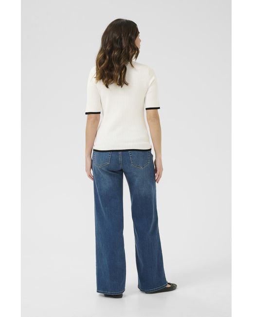 Kaffe Pullover Regular Fit Offwhite in het Blue