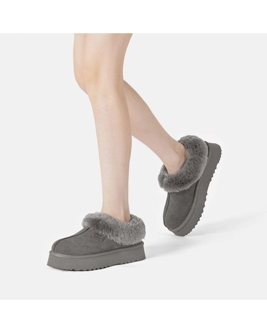 EverAu Australia Gray Ever Au Topknot Leather Slippers