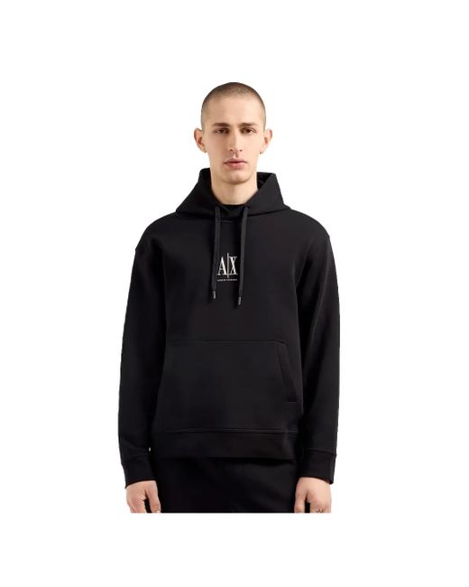 ARMANI EXCHANGE Black Heritage Ax Sweatshirt for men