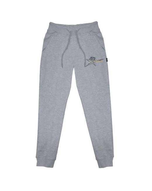 Philipp Plein Gray Small Logo Sweatpants Cotton for men