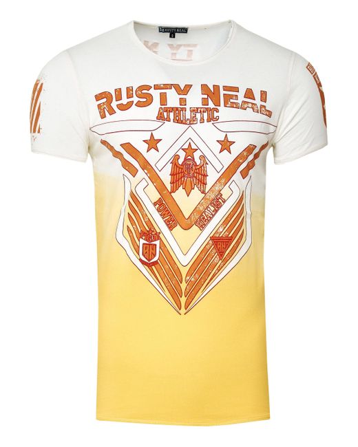 Rusty Neal Rundhals T-Shirt Mit Front-Print in Gray für Herren