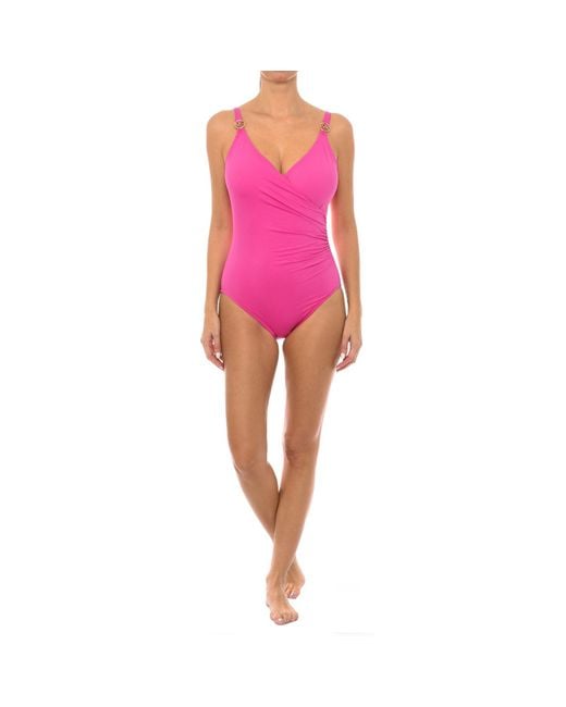 Michael Kors Pink V-Neckline Swimsuit Mm7M759