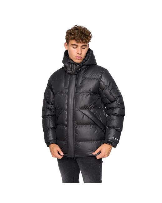 Crosshatch Black Camptor Panelled Jacket for men