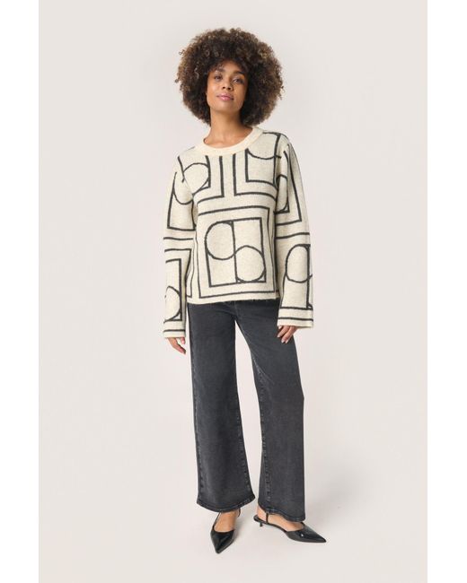 Soaked In Luxury Natural Strickpullover Gerade Passform