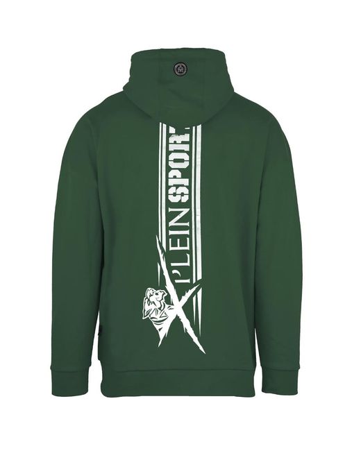 Philipp Plein Green Logo On Back Hoodie Cotton for men